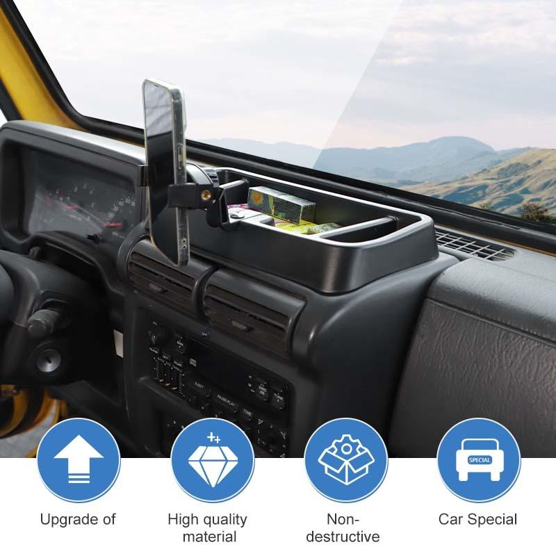 Car Center Console Phone Holder Storage Box Bracket GPS Stand Fit For Jeep Wrangler TJ 1997-2006 Car Interior Accessories
