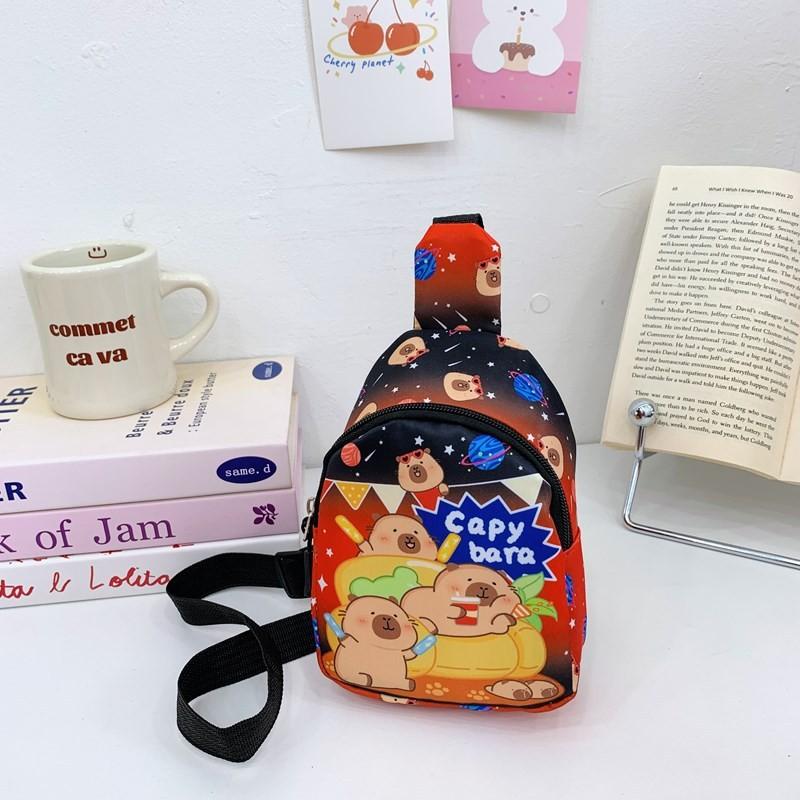 Childrens Capybara Cute Pattern Single Shoulder Crossbody Chest Bag Gift Kids