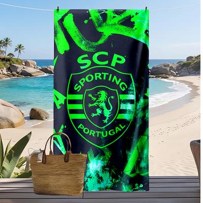 Toalla de Playa Impresa del Sporting CP Toalla Suave de Secado Rápido Manta de Playa Rectangular Grande Portátil para Viajes Piscina