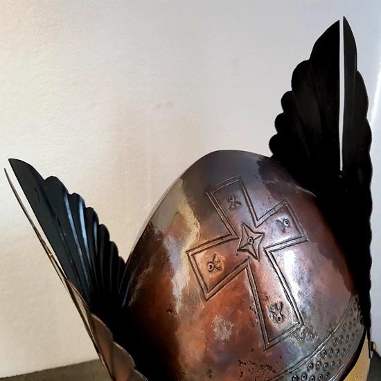 Medieval Wings Armor Helmet Metal Etching Brass Fitting Templar Viking Helmet Gift