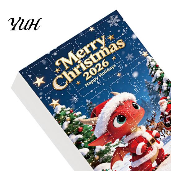 24 Days Surprise Ornaments 2026 Dragon Advent Calendar, Funny Baby Figures Christmas Countdown Cute for Tree 2D Acrylic Cartoon Xmas Tree, Home Decor