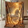 Unicorn in Flower Meadow Theme blanket Lightweight Warm Flannel Blanket Decorative Throw Blanket for Home Decoration