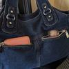 Bolsa tote de brim lavado de grande capacidade bolsa de ombro feminina