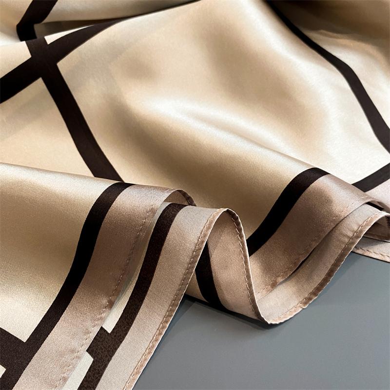 100 % echte Seide, neuer 70 cm langer Naturschal, Damen-Modeschal, Foulard, Bandana, quadratisches Stirnband, Hijab, Pashmina