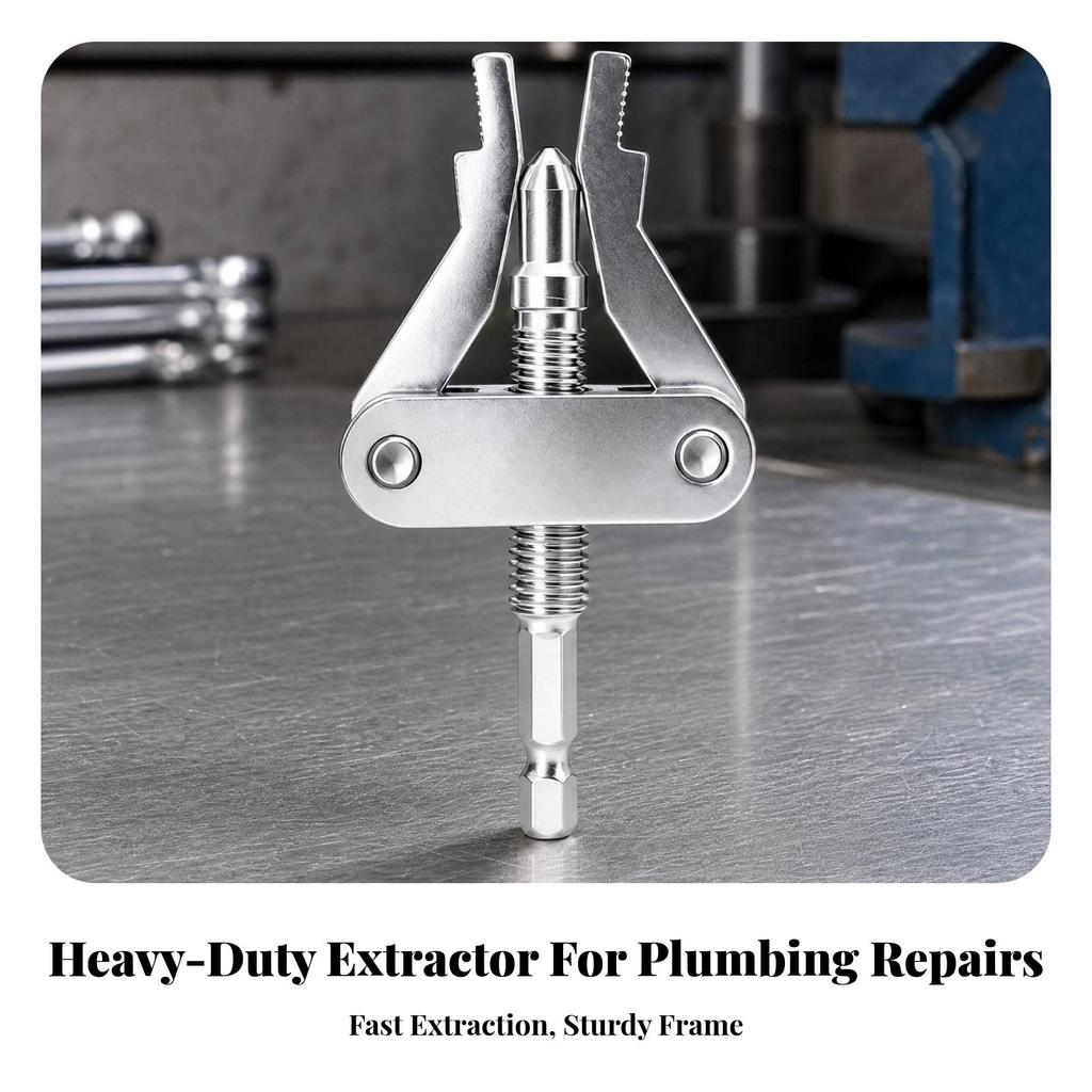 Driven Pipe Extractor with Hex Shank Hardened for Plumbing Repair