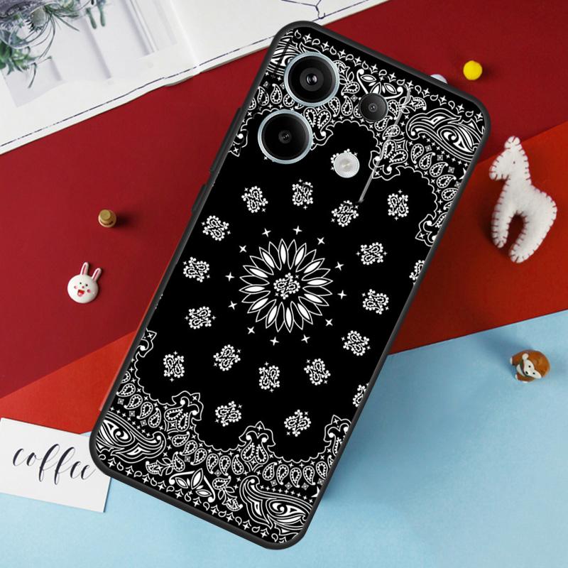 Black Bandana Paisley Case For Xiaomi Redmi 13C 12C 10C 9C 10A Redmi Note 11 9 10 12 13 Pro 9S 10S 11S 12S Cover