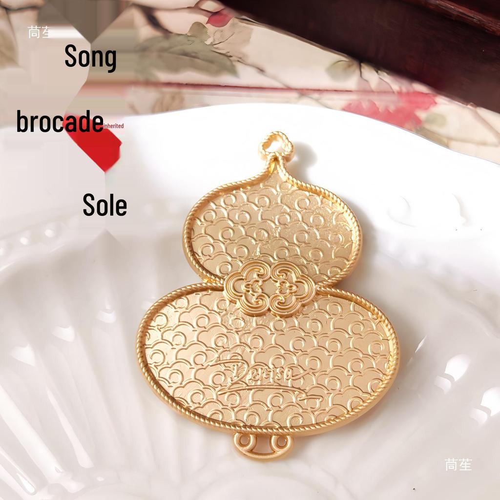 Handcrafted Gourd Pendant with Butterfly Clasp and Tassel