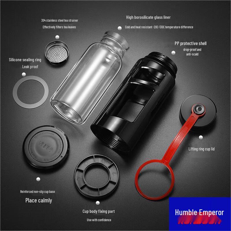 Qianxing Portable Large Capacity Glass Water Bottle