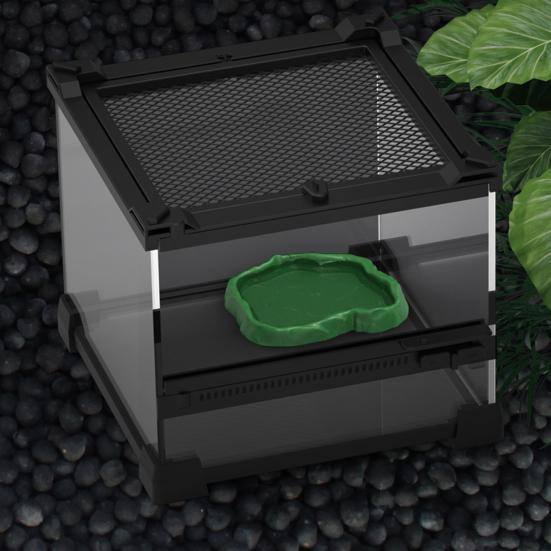 Reptilmater Terrariumskål Skilpaddefôr og Vannmateskål for Skilpadde Øgle Gekko Skjeggagam