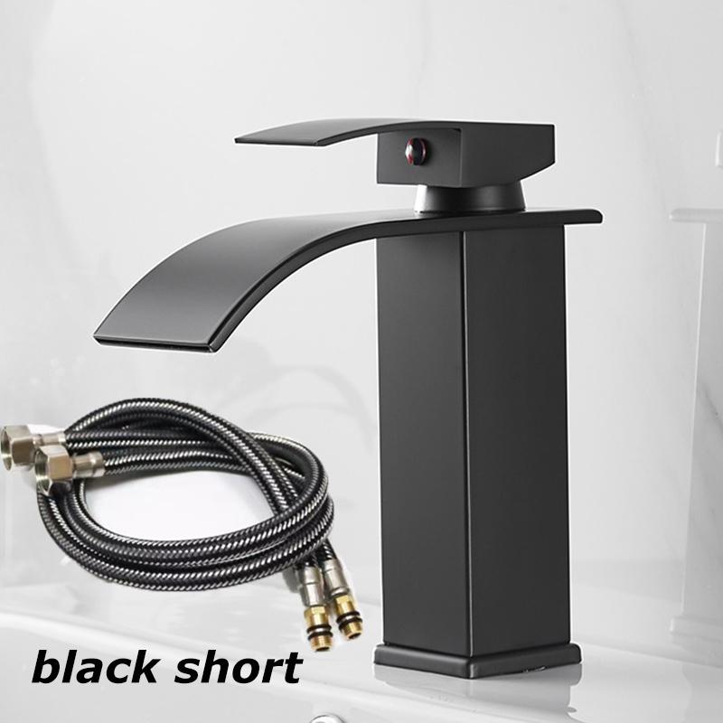 Waterfall Style Stainless Steel Faucet Above Counter Basin With Hot And Cold Water Inlet Pipe Toilet Wash Basin Bathroom Home