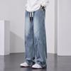 Bequeme Passform Gerade Klassischer Stil Jeans Frühling und Herbst Aktualisierte Herren Weite Beine Freizeitjeans