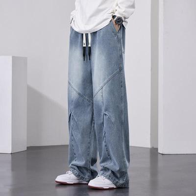 Comfortable Fit Straight Classic Style Jeans Spring and Autumn Updated Mens Wide-leg Leisure Jeans