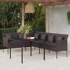 Vidaxl 2-Cz. Garden Furniture Set With Cushions, Black, Poly Rattan