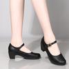 Chunky Heel Women's Shoes Work Shoes Commuting Hollow Tendon Sole European and American Sports Shoes Soft Sole Single Shoes Sandals High Heels