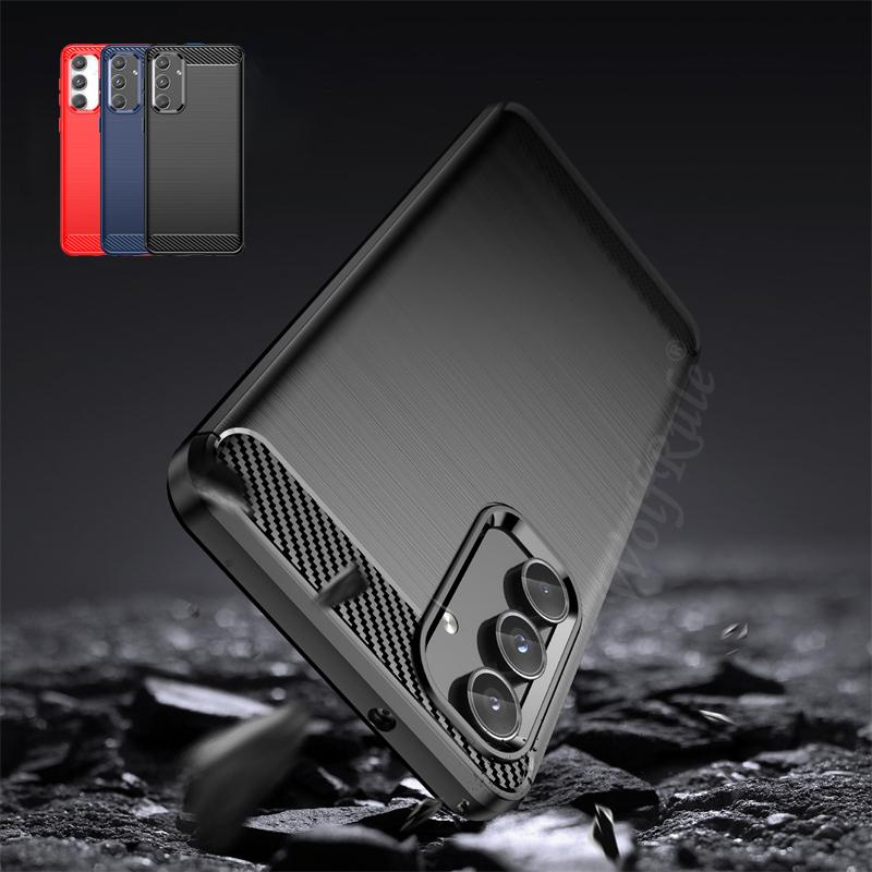For Case Samsung Galaxy M55 Cover For Samsung M55 Coque Carbon Fibre Shockproof Back Bumper Soft TPU Case For Samsung M55 Fundas