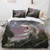 Dinosaur Duvet Cover Set for Kids Boys Girls Polyester  King Queen Size Bedding Set Cartoon Wild Animals Comforter Quilt Cover