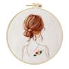 1Pc Girl Pattern Embroidery DIY Craft Fabric Material Kit Creative Craft Needle and Thread