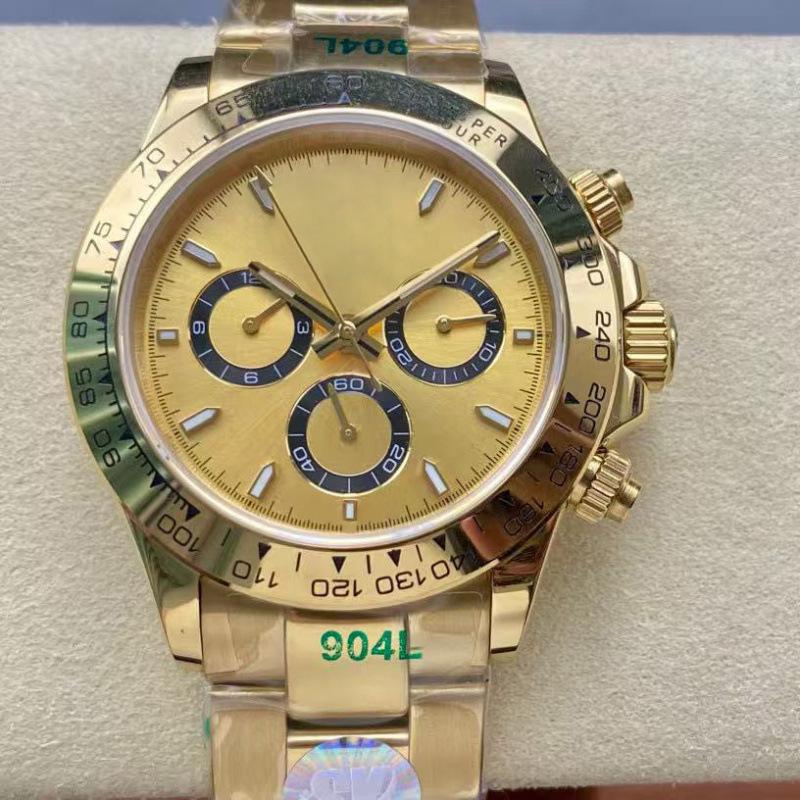 Rolex Daytona 40mm Diamond-Inlaid Multifunctional Automatic Mechanical Men's Watch.
