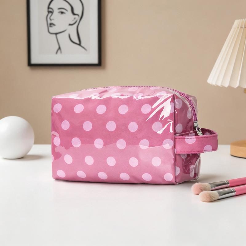 Stylish Strip Makeup Bag Portable Travel Large Capacity Lipstick Storage Bag Handbag Cosmetic Bag Toiletry Bags Girls Gifts