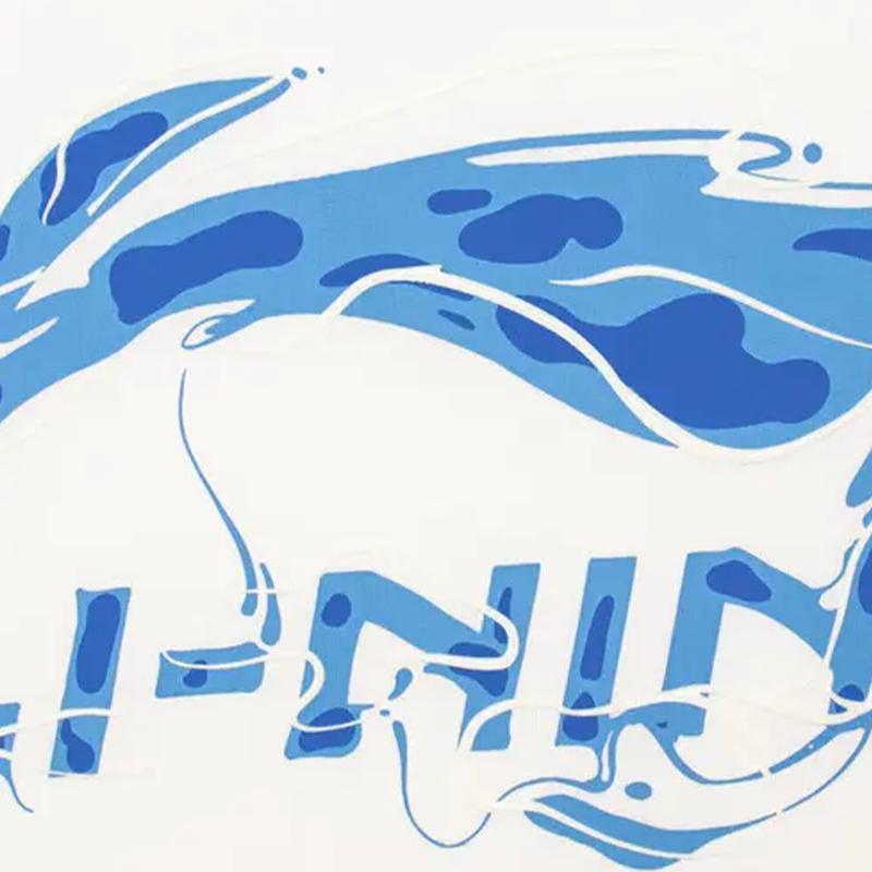 Li Ning Logo Letter Round Neck Short Sleeve T-Shirt Comfortable Versatile Skin-Friendly Shorts Casual Sports Suit AHSVD57-2+YKSV129-2