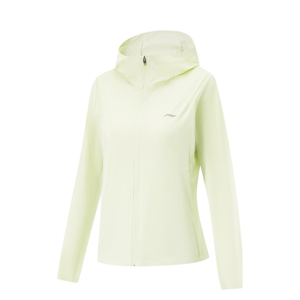 Li Ning Running Series Comfortable Casual Simple Solid Color Hooded Zipper Versatile Mirror Sun Protection Jacket Women Jacket AFDV252-6