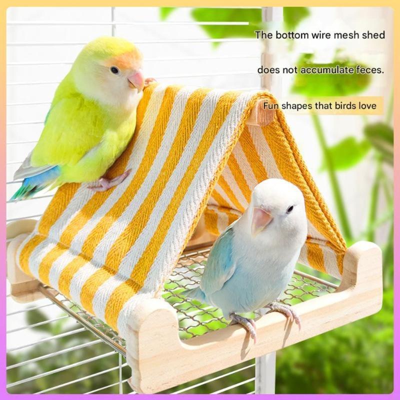 Bird Hanging Bed House Triangles Hammocks Huts Tent Bed Hanging Cave for Sleep and Hatching Bird Accessories J0MC