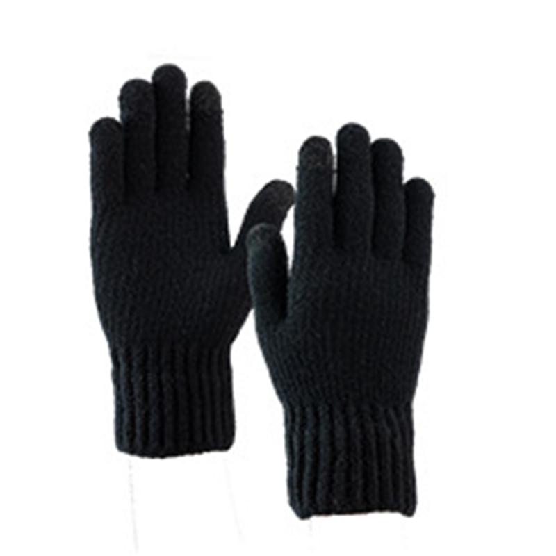 Windproof and Velvet Knitted Hat Men s Hat Women s Autumn and Winter High Elasticity Warm Knitted Hat 3-Piece Set Winter Hat S