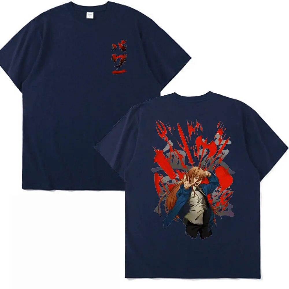 Japonské anime Unisex tričko s motivem motorové pily Makima Power Denji Unisexga Tričko s potiskem Unisex Dámská oversexová trička Unisexga s krátkým rukávem