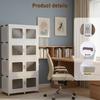 Closet Storage and Organizer with Lid Plastic Storage Cabinet with Wheel Free Installation Storage Cabinet for Small Spaces Bath