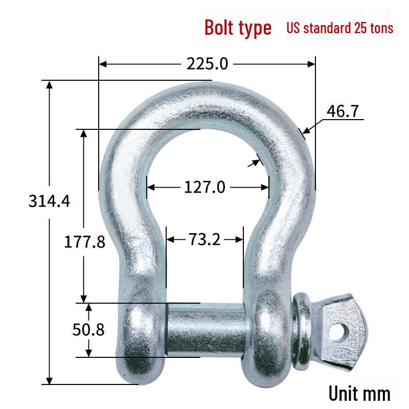 Chenghua Heavy Duty Galvanized D-Type Lifting Shackle Bow Bolt