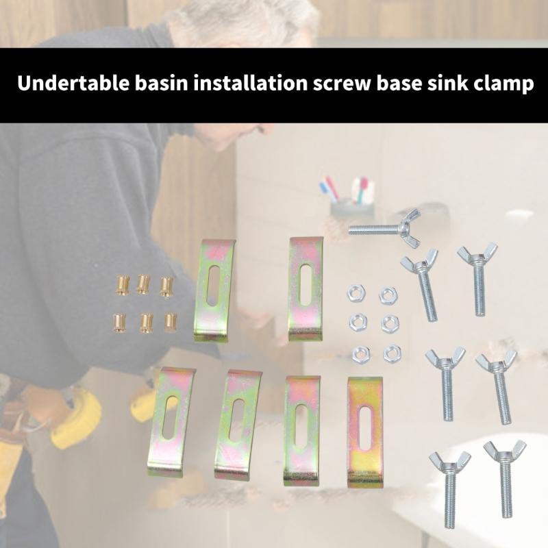 Pack of 6 Undermount Sink Brackets High Strength Support clip  Undermount Sink clip  set for Kitchen & Bathroom Sinks