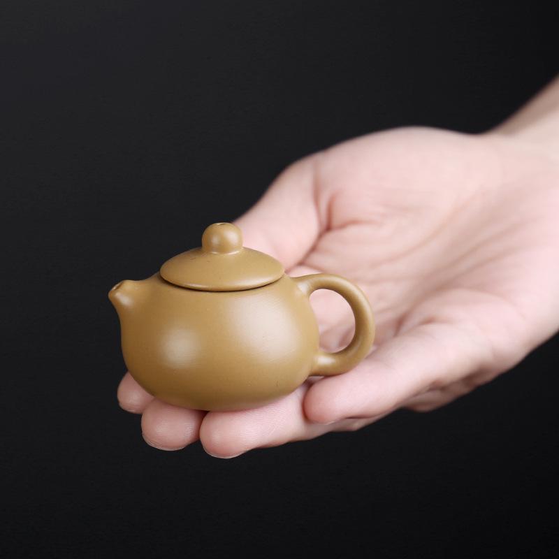 Mini Yixing Zisha Teapot Set with Tea Pet Ornament - Small Ceramic Chinese-Style for Wealth Attraction