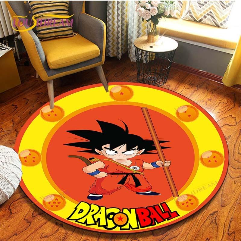 Anime Dragon Ball Goku Round Carpet  Living Room Non-slip Chair 3d Carpet Home Decor Tapis Salon Rugs Mats