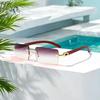 Yousheng Rimless Rectangle Sunglasses Vintage Frameless Square Sunglasses for Men Women UV400 Protection Eyewear for Driving Travel Outdoors