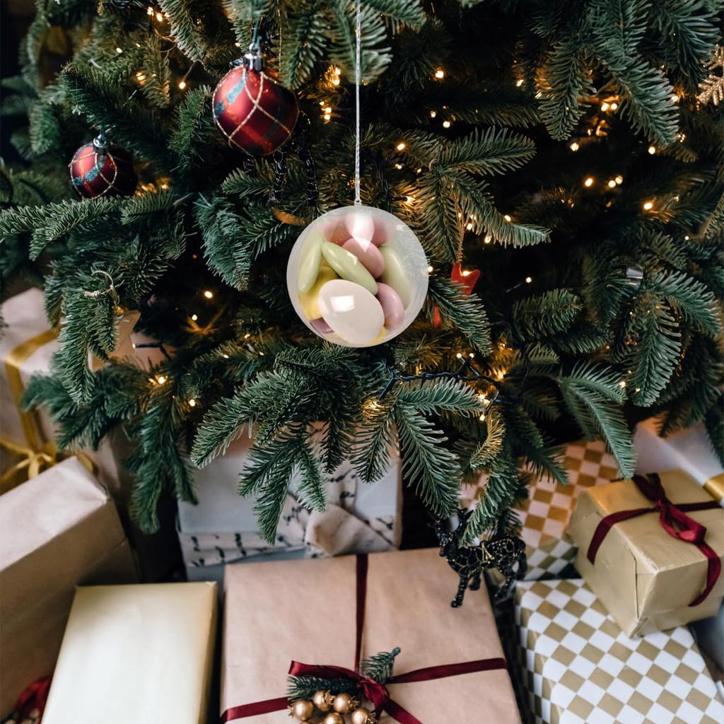 STOBAZA 16cm Clear Plastic Ball Capsule, Christmas Ornament, Refillable, DIY Christmas Decoration