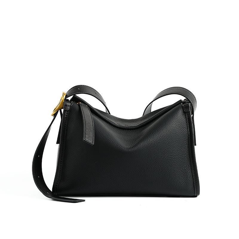 TOGO Top Layer Cowhide New Lazy Style High-end Single Shoulder Crossbody Bag Versatile Large Capacity Leather Pillow Bag For Women