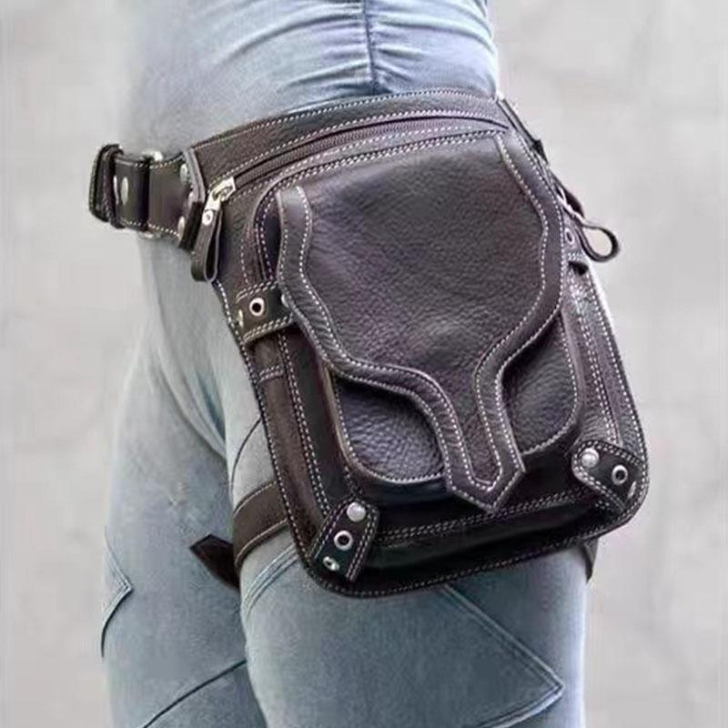 

Vintage Pu Leather Streetwear Punk Waist Leg Bag Men Women Trendy Casual Ladies Outdoor Leg Protectionags Y2k Fanny Waist Packs