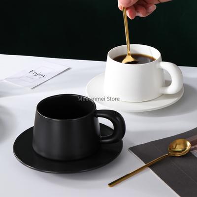 Einfarbige Keramik-Kaffeetasse und Untertasse, Restaurant, Zuhause, Geschenk, Frühstücksmilch-Kaffeetasse, Keramiktasse