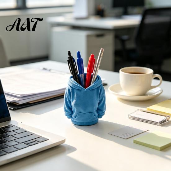 Large Capacity Pen Holder 3D Printed Hoodie Holder, Women Hooded Sweatshirt Pencil Storage Cup Container, Stationery Desk Organizer Box for