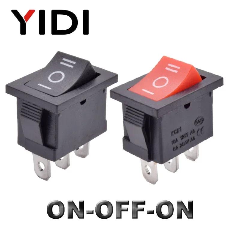 10pcs/lot KCD1 Mini 6A 250VAC Rocker Switch ON OFF SPST 12V 220V Red Green Blue Light Rocker Toggle Switch ON-ON/ON-OFF-ON