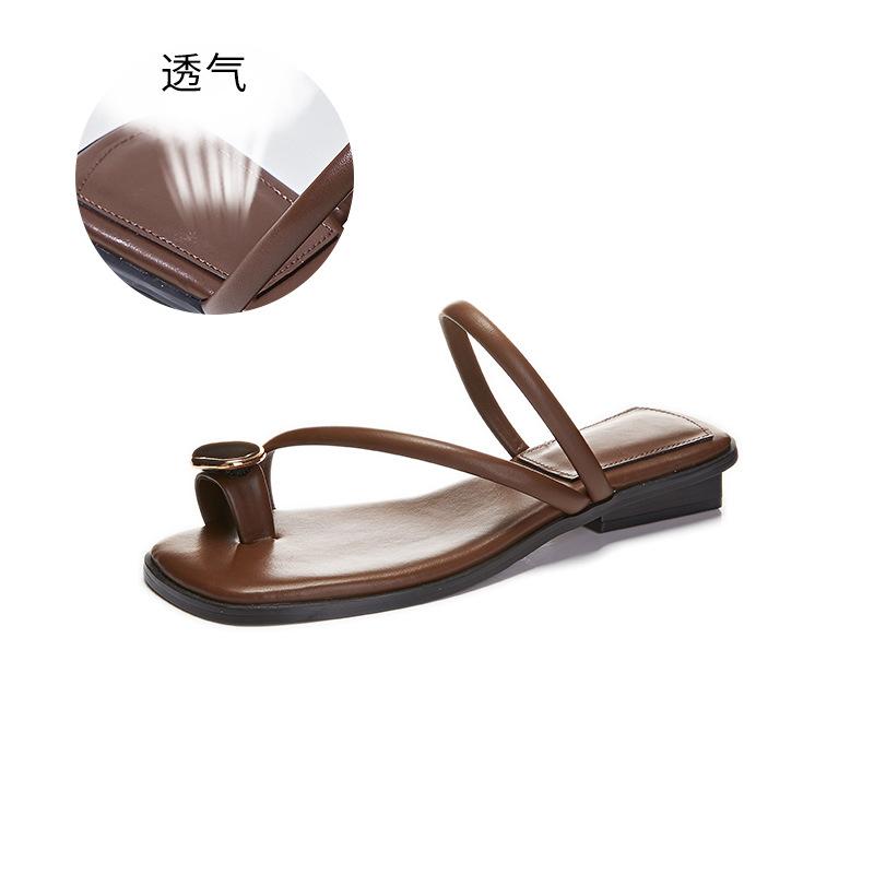 

Мезонінні капці жіночі 2025 літо нові повсякденні напівкапці жіночі квадратний носок низький каблук прохолодні капці жіноча мода жіноче взуття тренд 35