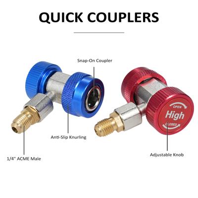 AC R134A Adapter Set with Puncture Style R134A Can Tap, AC R134A Quick Coupler Hose Connector