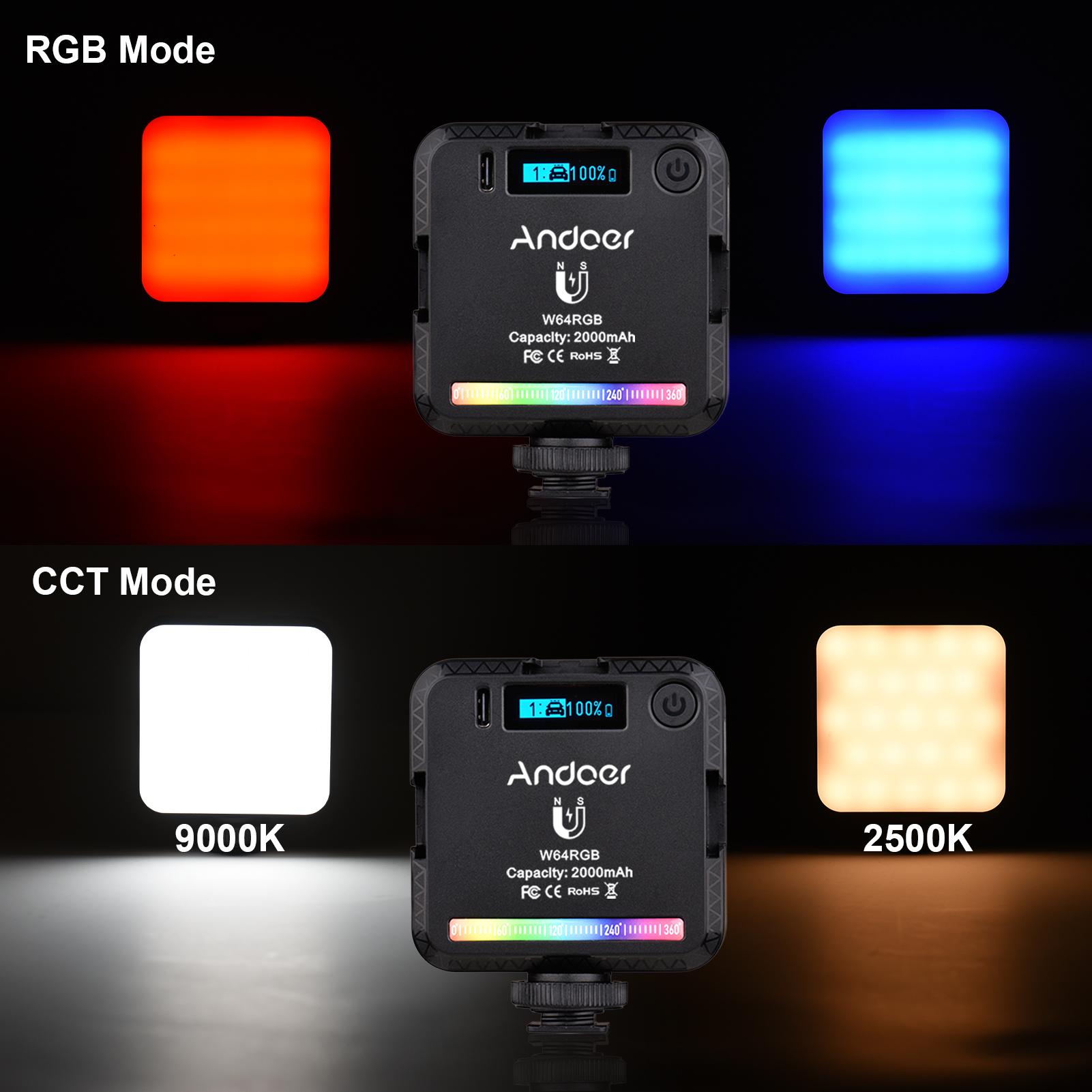 Andoer W64RGB Mini RGB светодиодный светильник для видеосъемки — фото 10