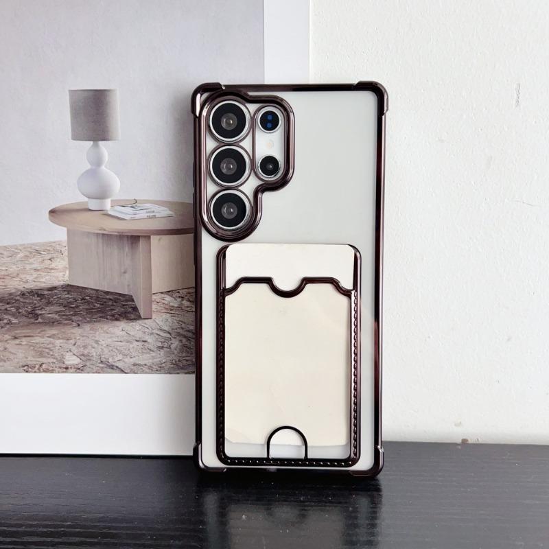 Weiche Transparente Beschichtete Kartenhaltertasche Handyhülle Für Samsung Galaxy S25 S24 S23 S22 S21 S20 FE Note 20 Ultra Stoßfeste Hülle