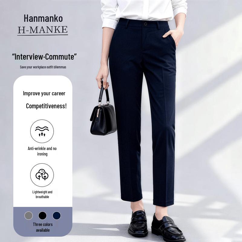 HANMANKE Women's Slim-Fit Short-Sleeve Business Suit Set