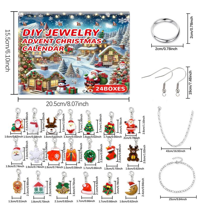 Christmas Jewelry Advent Calendar Jewelry Making Kit For Girls Countdown Calendar Charm Pendant For Jewelry Making Christmas