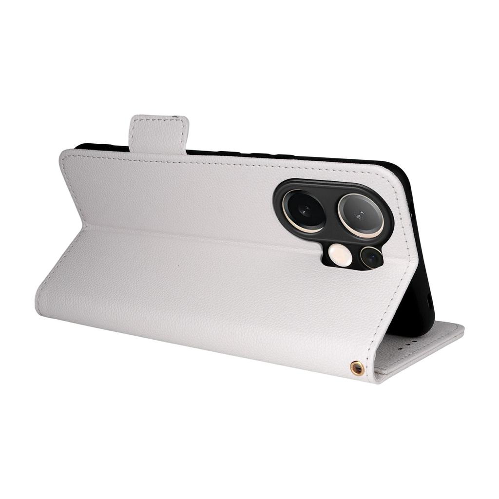 For Vivo V60 5G Case with Wrist Strap Litchi Texture PU Leather Wallet Phone Cover