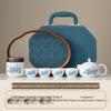 Xunyi Blue Peony Ceramic Kung Fu Tea Set