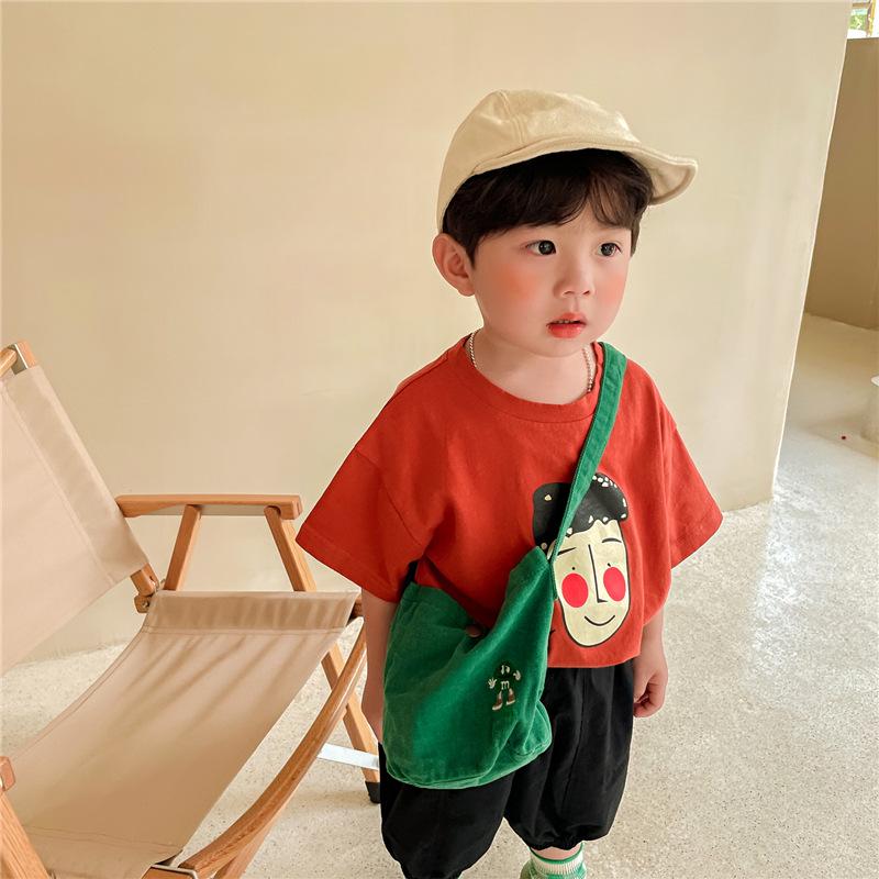 Jiaye Tongpin 2024 Kids' Summer Printed Short Sleeve T-Shirt - Fashionable and Cute Top for Boys and Girls