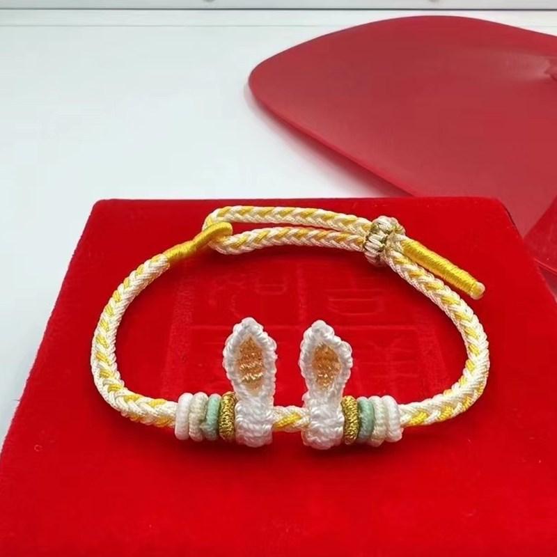 Hand Rope, Rabbit Ear Finished Bracelet Rope Diy String Punching Accessories, Gifts